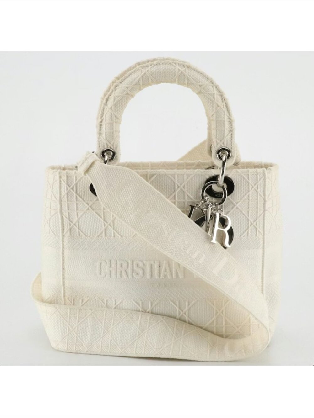Dior Lady D-Lite Medium Cannage Cream Bag